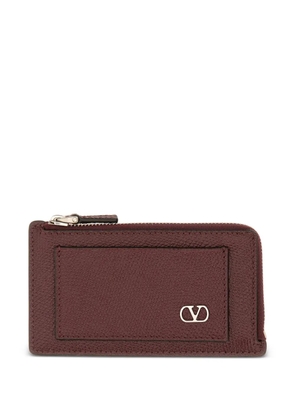 Valentino Garavani VLogo zip leather wallet - Red