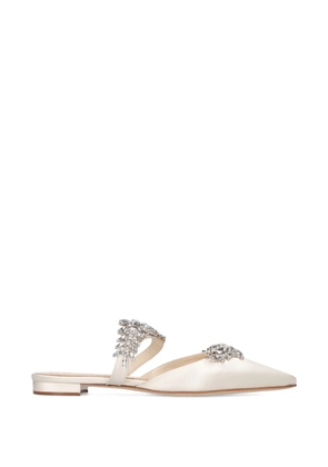 Manolo Blahnik Lurum rhinestone-embellished mules - Neutrals