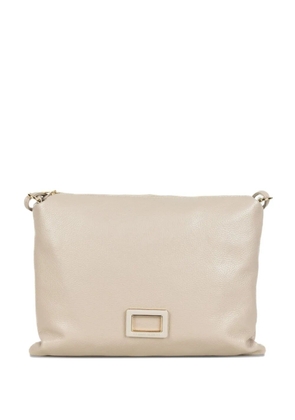 Marc Ellis logo-motif clutch bag - Neutrals