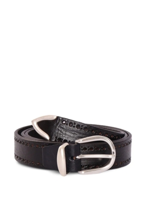 ALBERTO LUTI perforated leather belt - Black