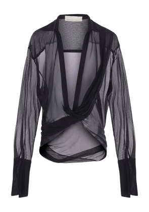 FRANCESCO MURANO semi-sheer blouse - Black