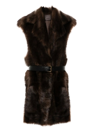 Prada fur gilet - Brown