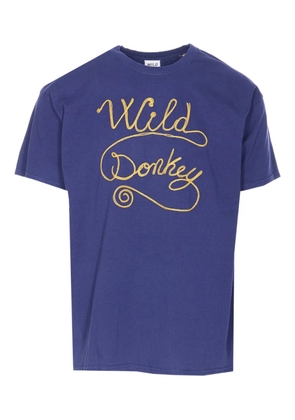Wild Donkey embroidered logo crew-neck T-shirt - Blue