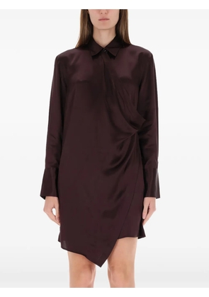 Helmut Lang draped silk dress - Brown
