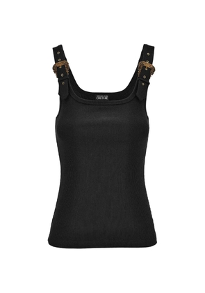 Versace Jeans Couture ribbed-knit buckle tank top - Black