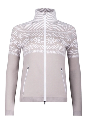 NEWLAND Crans-Montana zipped patterned cardigan - Neutrals