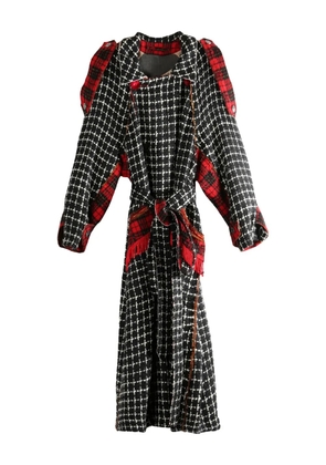 COMMUNS double-breasted checked coat - Black