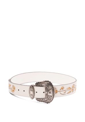 Ermanno Scervino floral-engraved belt - White
