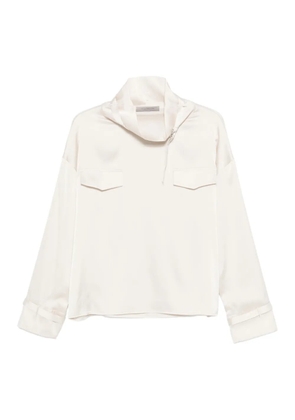 D.Exterior panelled blouse - White