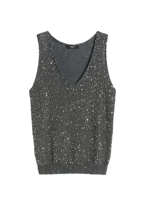 Weekend Max Mara Wkdtempo sequin V-neck top - Grey