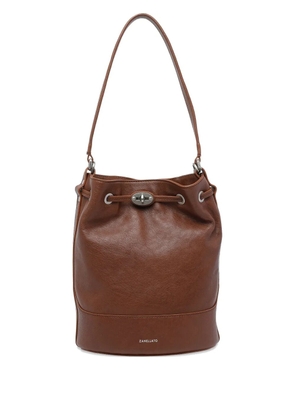 Zanellato Monda magnetic leather bucket bag - Brown