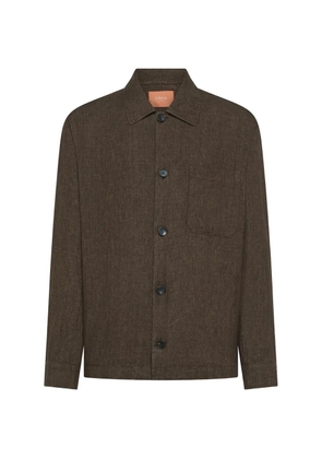Cruna Cardiff chest-pocket shirt - Brown