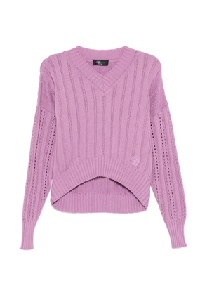 Blumarine V-neck openwork sweater - Purple