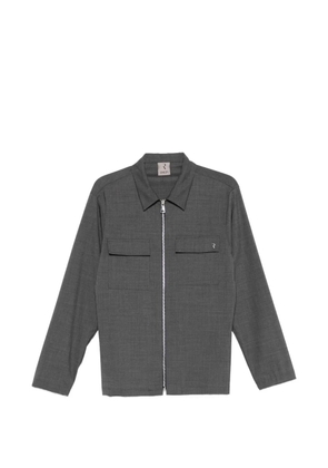 Rhun zip-fastening patch-pocket shirt - Grey