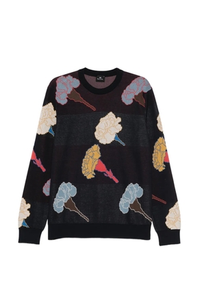 PS Paul Smith Carnation floral crew neck sweater - Blue