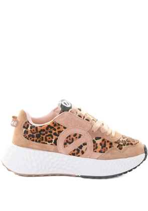 No Name leopard-print lace-up sneakers - Brown