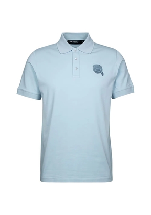 Karl Lagerfeld logo-print polo shirt - Blue