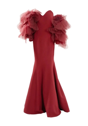 Ana Radu ruffled off-shoulder maxi dress - Red