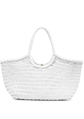 DRAGON DIFFUSION woven leather shoulder bag - White
