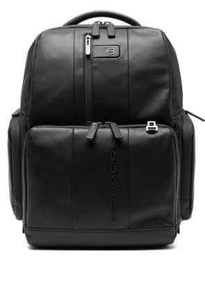 PIQUADRO panelled leather backpack - Black