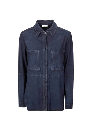 P.A.R.O.S.H. Mafra suede shirt - Blue