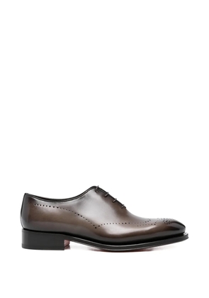 Santoni perforated oxford shoes - Brown