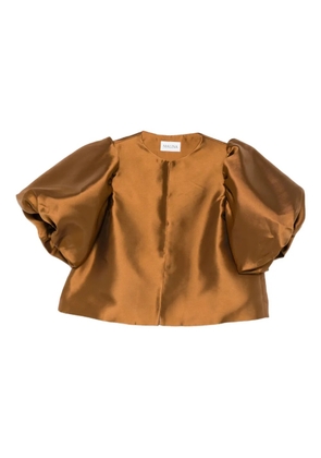MALINA puff-sleeve top - Brown