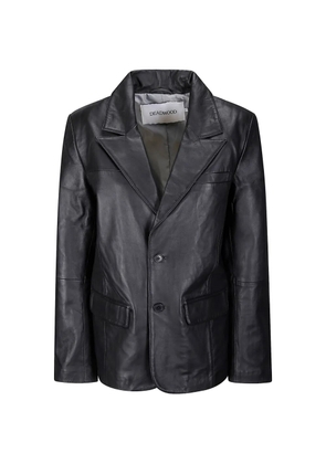 DEADWOOD Stanley leather blazer - Black