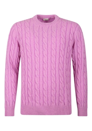 gallia cable-knit crew neck sweater - Pink