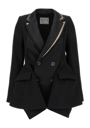 sacai multilayer double-breasted blazer - Black