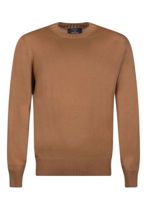 Gran Sasso crew-neck cotton sweater - Brown