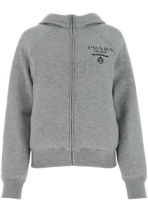 Prada logo-jacquard jacket - Grey