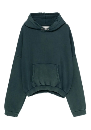 STAY HUMAN ON EARTH safety pin-detail hoodie - Green