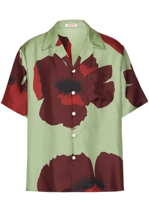 Valentino Garavani Flower Portrait-print bowling shirt - Green
