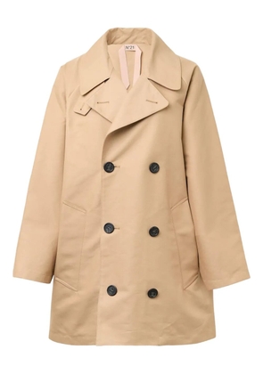 Nº21 buttoned double-breasted coat - Neutrals