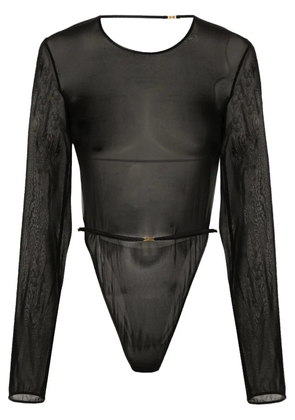 Saint Laurent open-back crepe bodysuit - Black