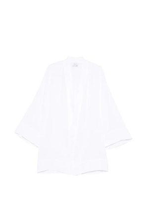 mvp wardrobe linen belyted shirt - White