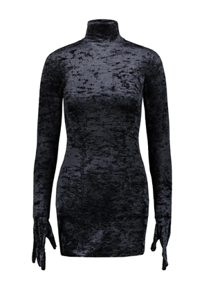 VETEMENTS velvet gloves mini dress - Black