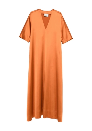 Atu Body Couture satin v-neck maxi dress - Orange