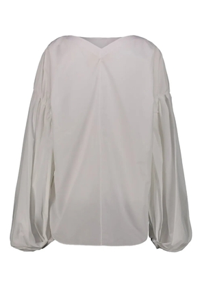 KHAITE Quico pleated-sleeves blouse - White