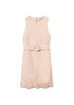 TWINSET lace-trim belted dress - Pink