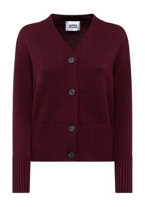 ALPHA STUDIO buttoned v-neck cardigan - Red