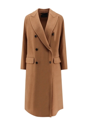 Paltò double-breasted peak-lapel coat - Brown