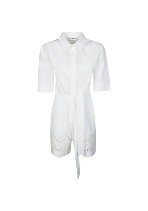 P.A.R.O.S.H. belted eyelet playsuit - White