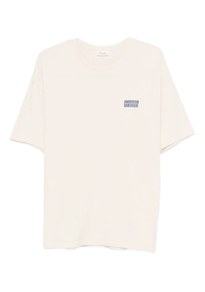 American Vintage logo-detail T-shirt - Neutrals