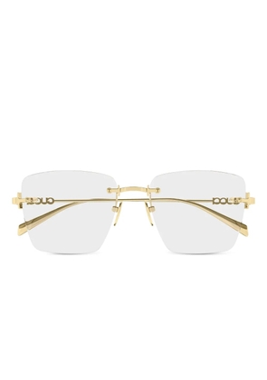 Gucci Eyewear rectangle-frame logo glasses - Gold