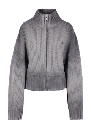 The Attico zip logo-embroidered sweater - Grey