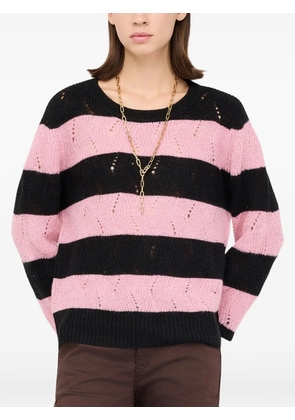 LIU JO striped openwork sweater - Black