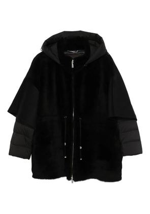 Moorer hodded fur coat - Black