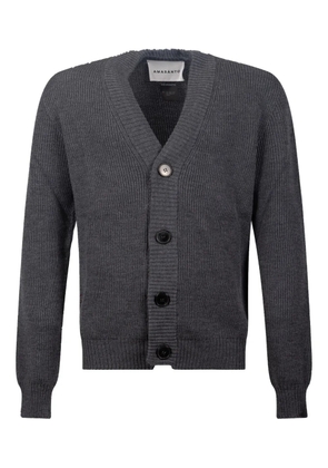 AMARANTO V-neck ribbed-knit cardigan - Grey